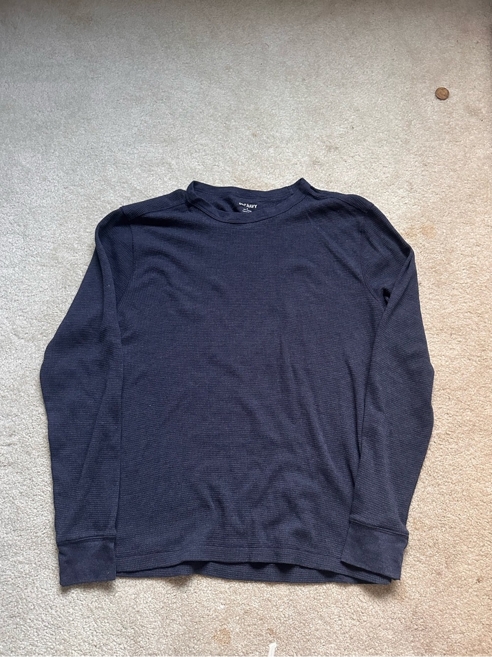 Old Navy Men's Long Sleeve Crewneck Thermal Shirt - Navy Blue